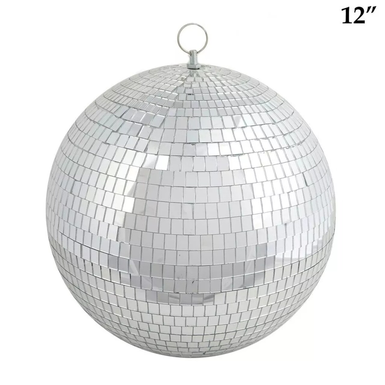 2 pcs 12" Extra Silver Glass Mirror Disco Balls Ornaments Decorations Supplies